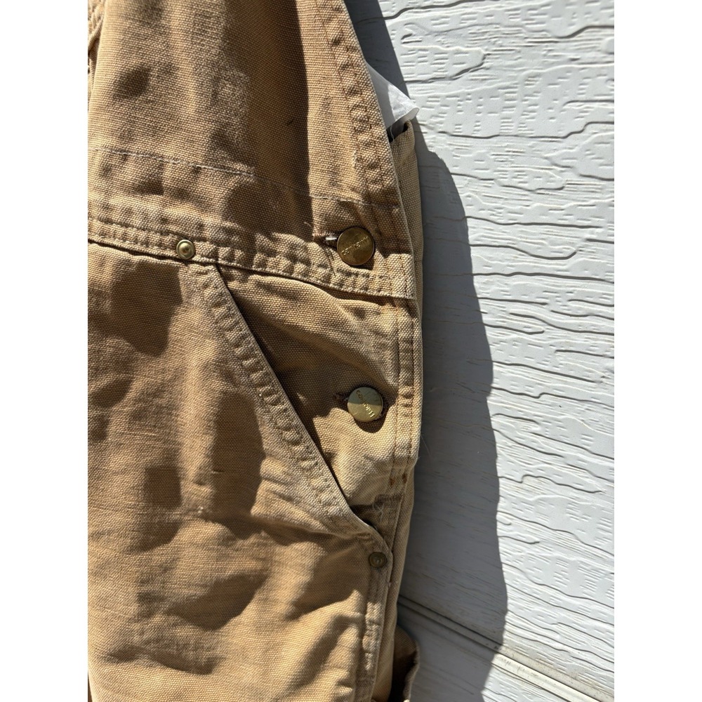VTG Carhartt Men's Denim Bib Overalls 42 X 27" Union Made in USA Double Knee - Picture 7 of 11